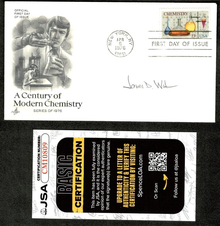 James D Watson Signed Autographed First Day Cover JSA Cert DNA Double Helix