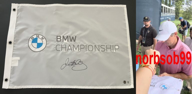 RORY MCILROY SIGNED 2012 BMW CHAMPIONSHIP FLAG w/EXACT PROOF & BECKETT COA