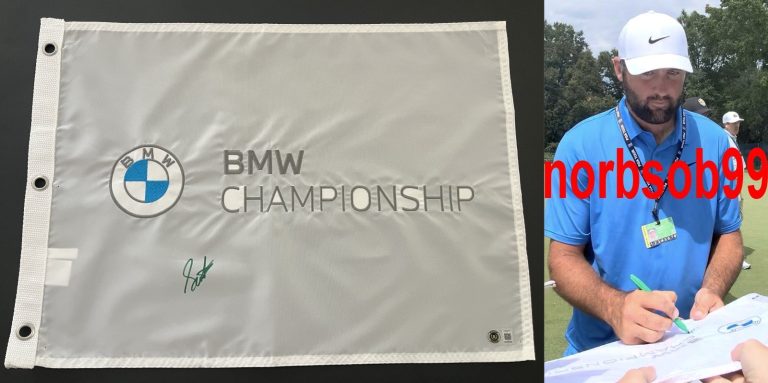 SCOTTIE SCHEFFLER SIGNED 2025 BMW CHAMPIONSHIP FLAG w/EXACT PROOF & BECKETT COA