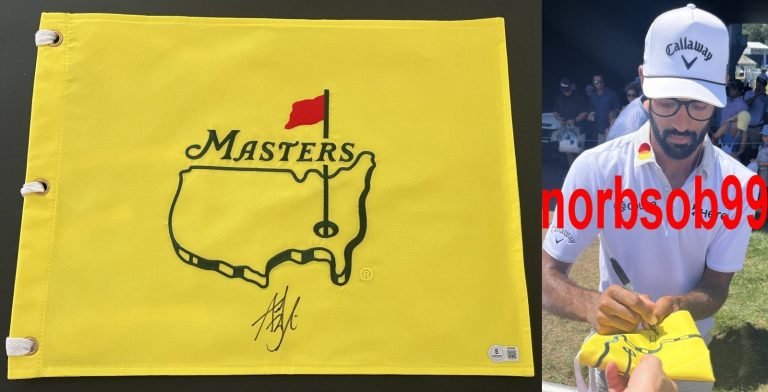 AKSHAY BHATIA SIGNED UNDATED MASTERS FLAG AUGUSTA w/EXACT PROOF & BECKETT COA
