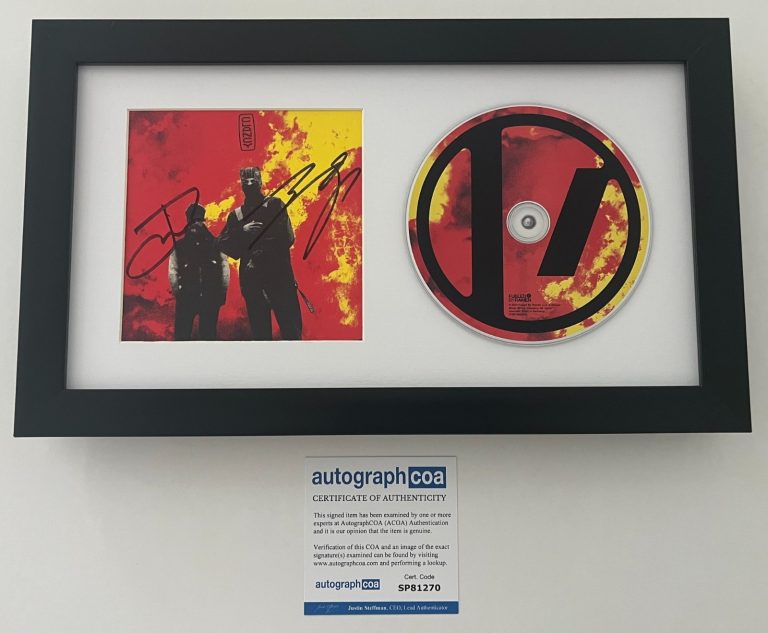21 TWENTY ONE PILOTS SIGNED CLANCY FRAMED & MATTED CD w/ AUTOGRAPH ACOA COA