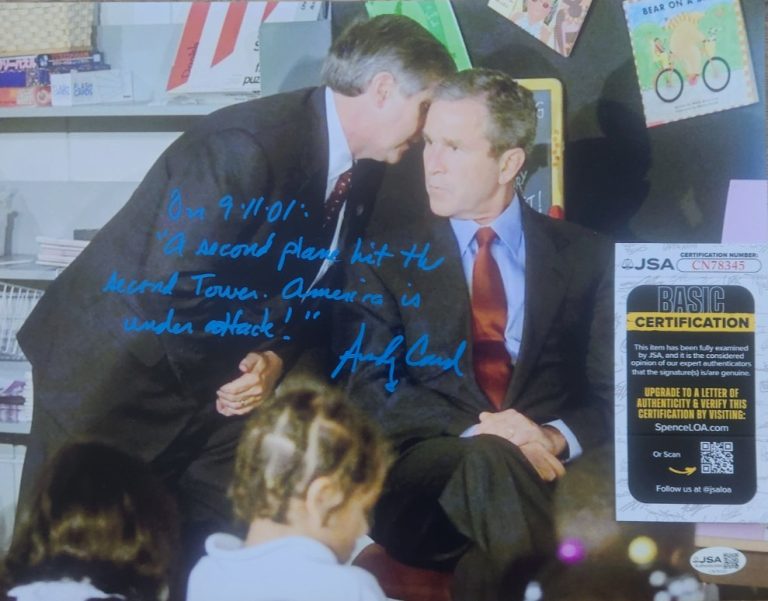 Andy Card Signed 11x14 Photo w/ JSA COA #CN78345 9/11 Quote George W. Bush