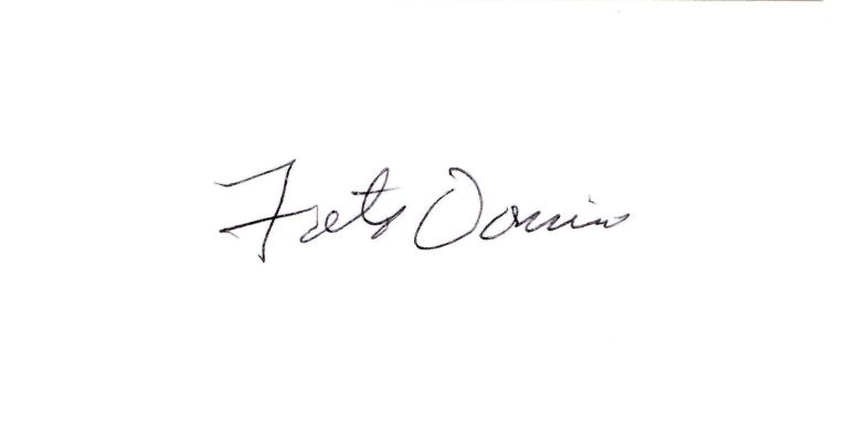 Fats Domino Blueberry Hill Blues Singer Pianist Signed Autograph