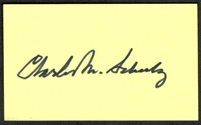 Charles Schulz Signed Autographed 3x5 Card JSA Peanuts Snoopy Charlie Brown 2