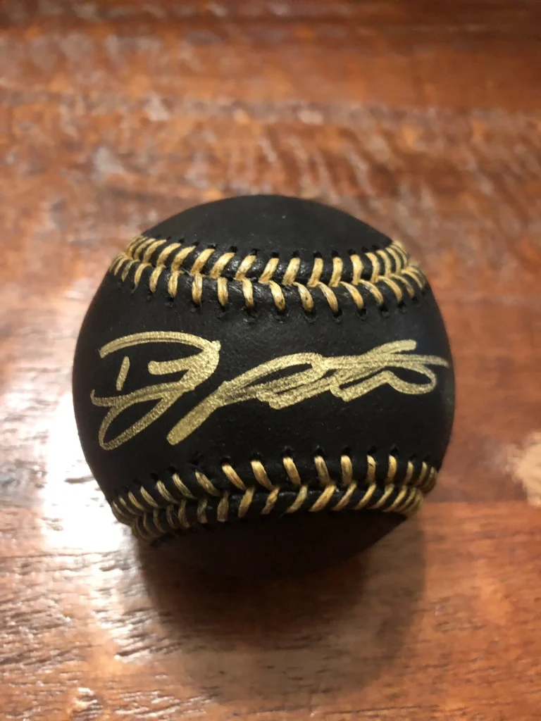 Dj Peters Signed Black Major League Baseball Proof Coa Los Angeles Dodgers