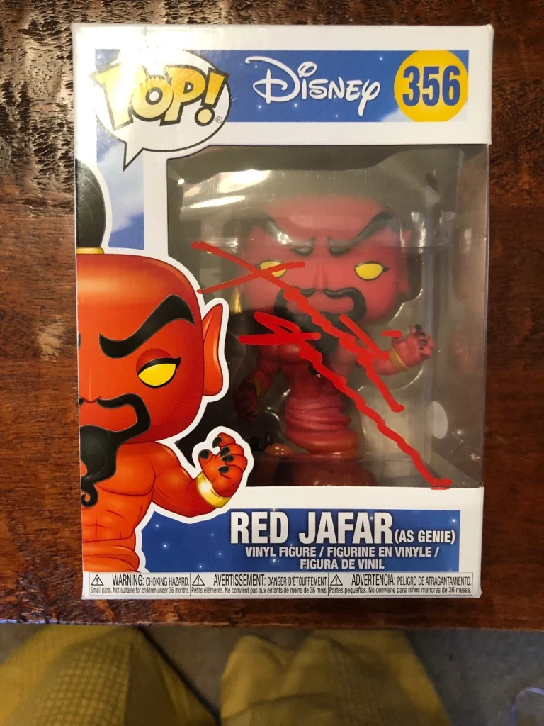 Jonathan Freeman Signed Red Jafar as Genie Funko POP Psa Dna Coa Disney Aladdin