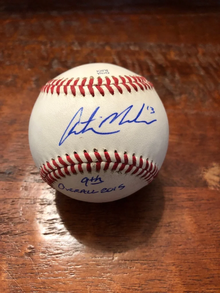 Austin Meadows Pre Rookie Signed Baseball PSA DNA Coa Tampa Bay Rays Auto