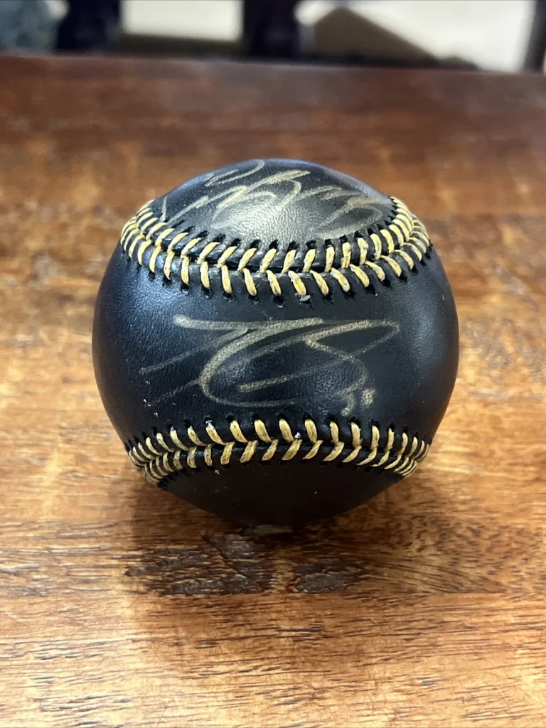 Danny Santana Delino Deshields Jr Signed Black Baseball PSA DNA Coa Rangers