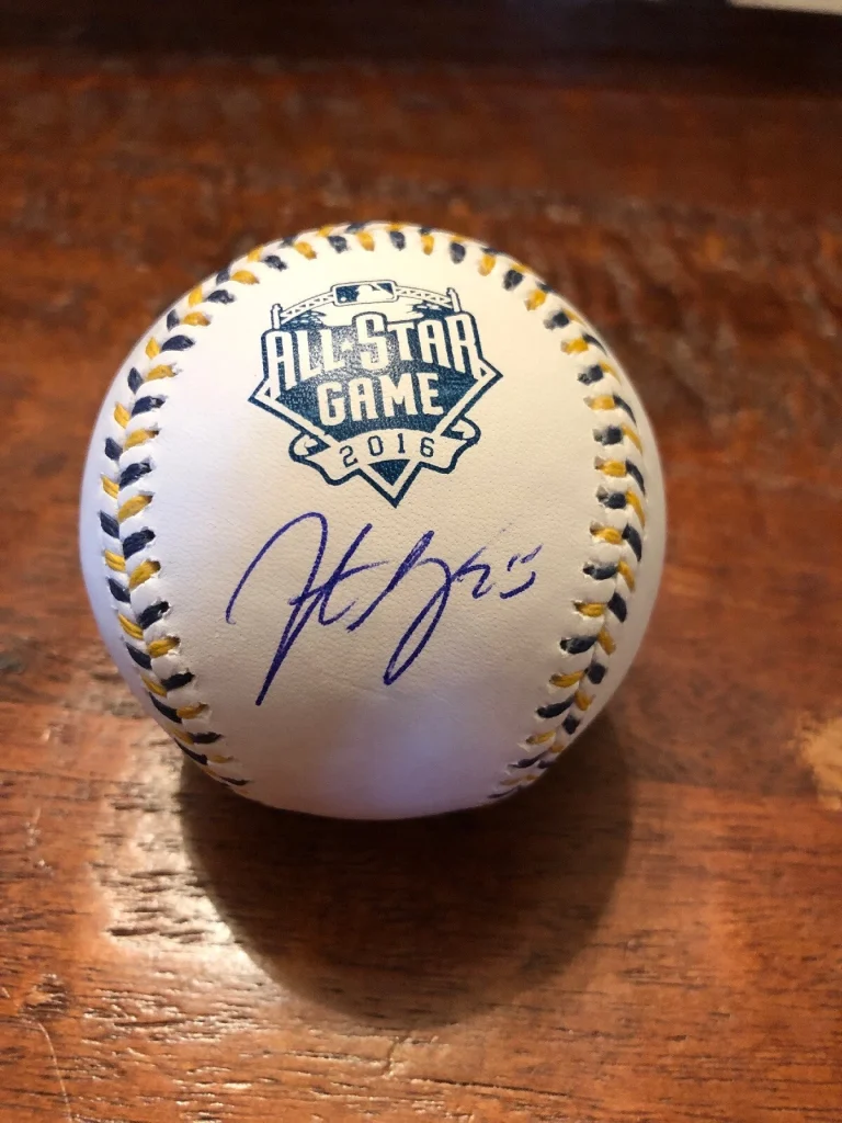 Jonathan Lucroy Signed 2016 All Star Baseball PSA DNA Coa Rangers Rockies Cubs