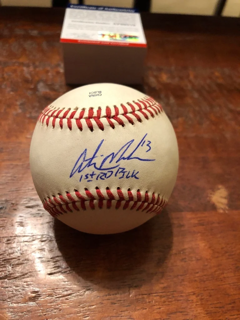 Austin Meadows Pre Rookie Signed Baseball PSA DNA Coa Tampa Bay Rays Auto