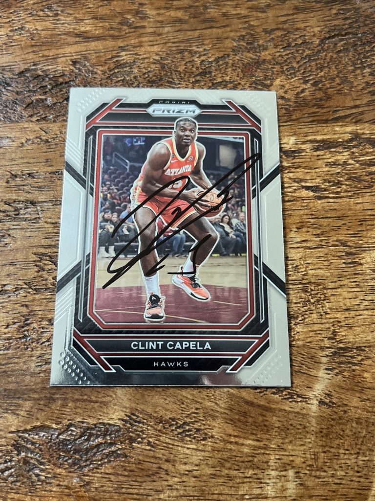 Clint Capela IP Signed 2022-23 Panini Prizm Card Atlanta Hawks Autographed