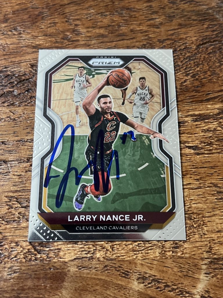 Larry Nance Jr IP Signed 2020-21 Panini Prizm Card Cavaliers Autographed