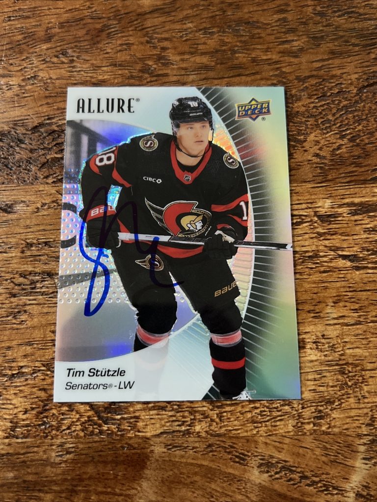 Tim Stutzle IP Signed 2023-24 Upper Deck Allure Hockey Card Senators Autographed