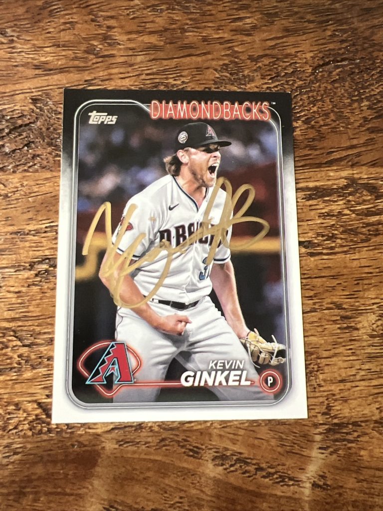 Kevin Ginkel IP Signed 2024 Topps Card Diamondbacks Autographed