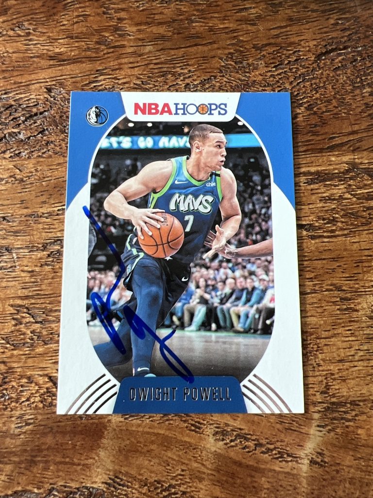 Dwight Powell IP Signed 2020-21 Panini NBA HOOPS Card Mavericks Autographed