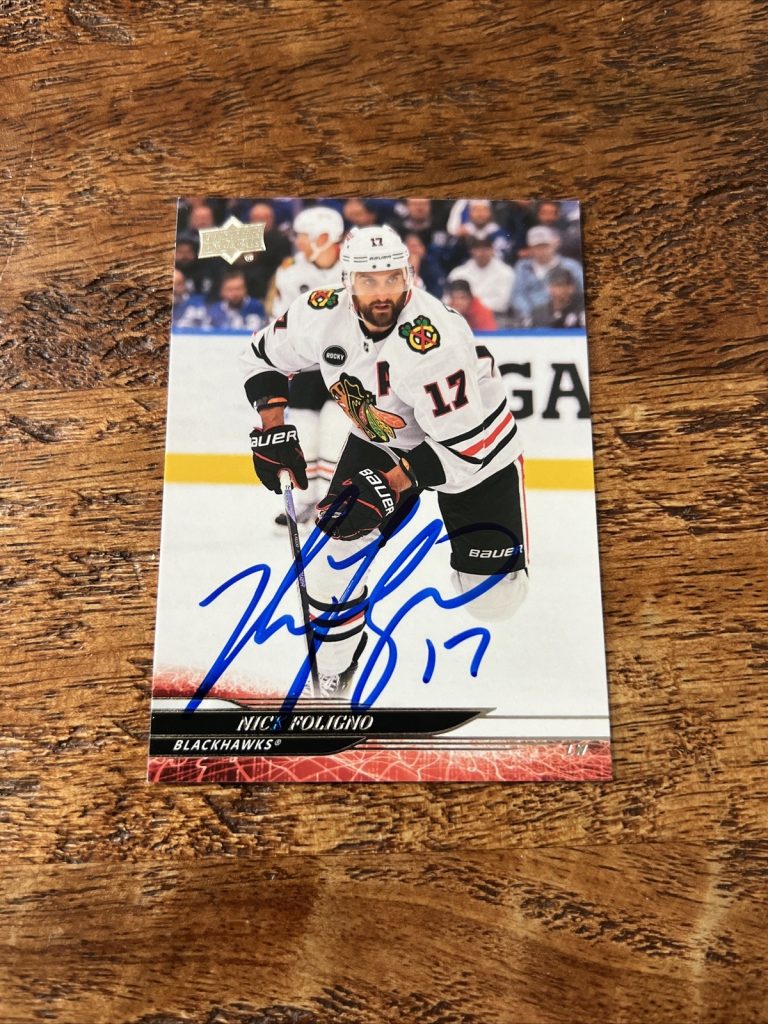 Nick Foligno IP Signed 2024-25 Upper Deck Card Blackhawks Autographed