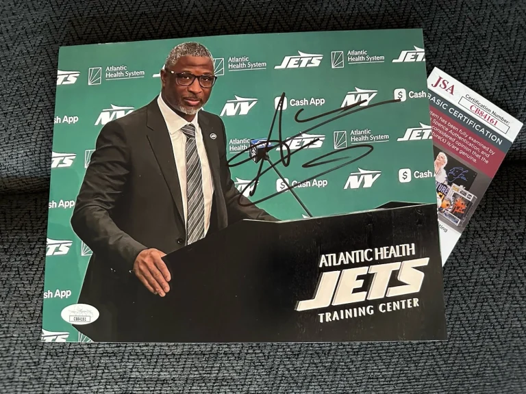 Coach Aaron Glenn Signed 8 X 10 Photo New York Jets JSA Authentication COA