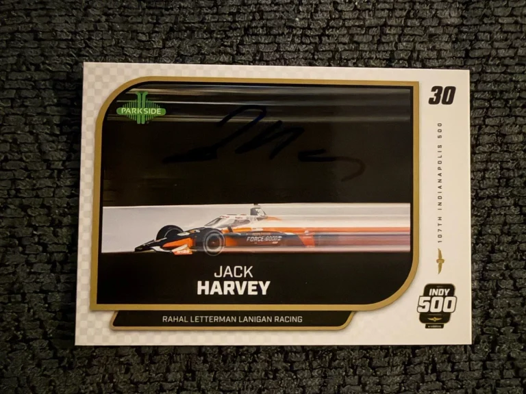 2024 Parkside Indy Car Trading Card 500 Signed Jack Harvey
