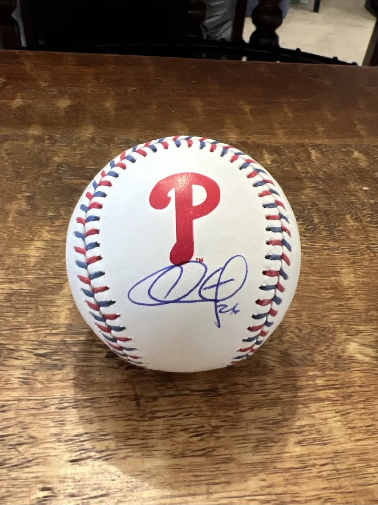 Chase Utley Signed Philadelphia Phillies Logo Baseball JSA Coa Autographed
