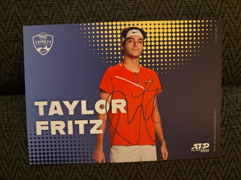 Taylor Fritz SIGNED Picture Card TENNIS 2023 Western Southern Open Cincy