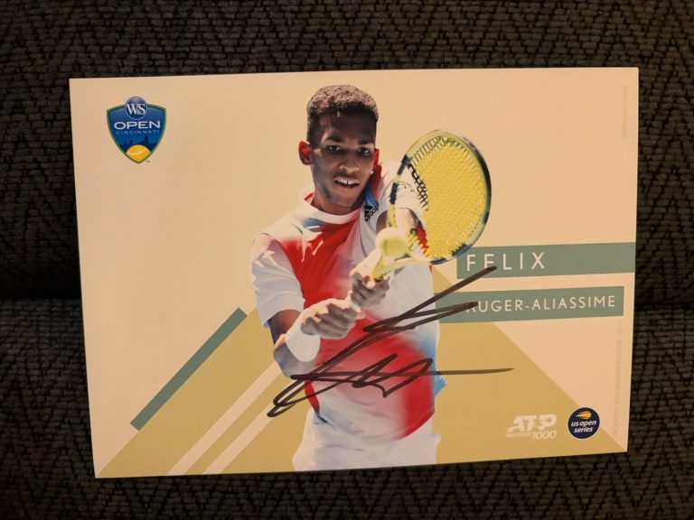 Felix Auger Aliassime SIGNED Picture Card TENNIS 2022 Western Southern Cincy