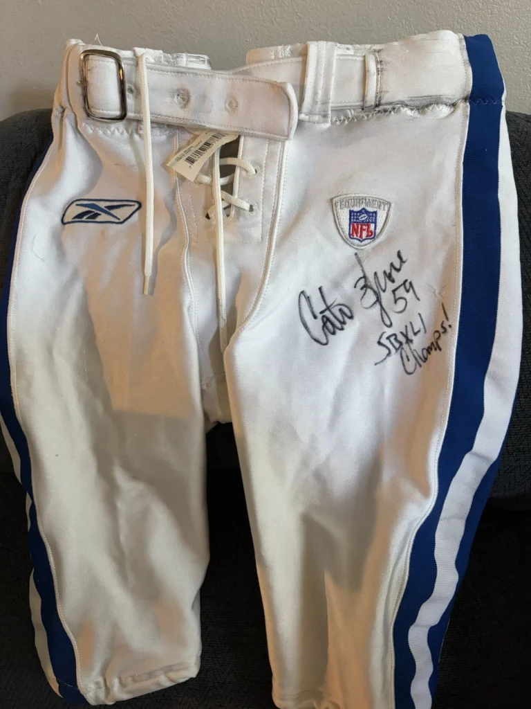 Cato June Game Worn SIGNED Colts Pants Super Bowl XLI Champions