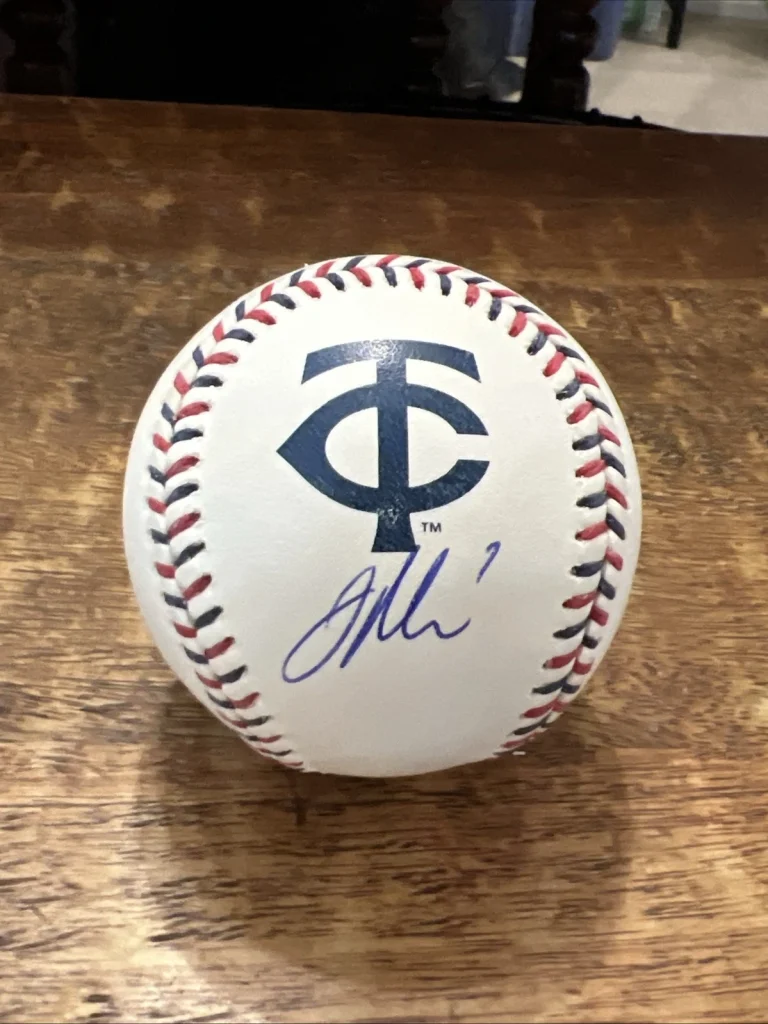 Joe Mauer Signed Minnesota Twins Logo Baseball JSA Coa Autographed