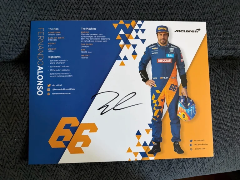 Zak Brown Indy 500 Signed Car Promo Hero Card McLaren 2019
