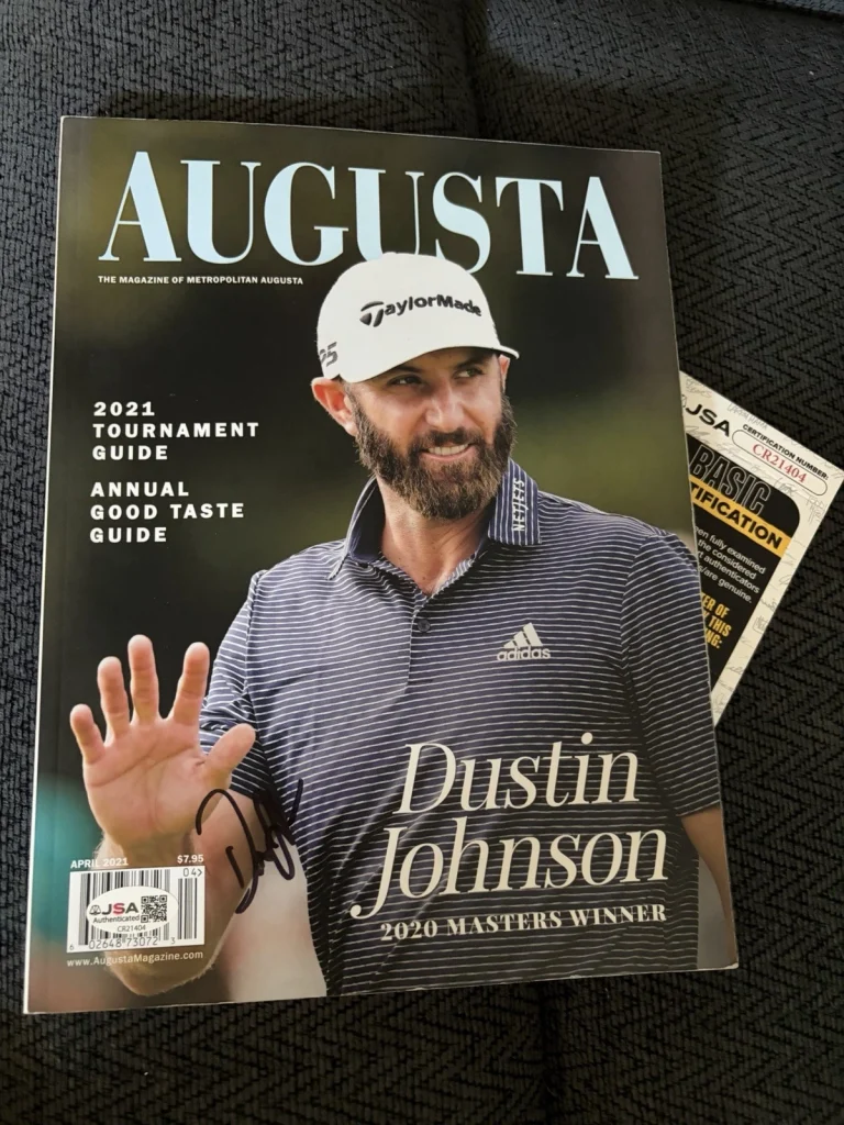 Dustin Johnson Augusta Magazine Signed PGA Golf JSA Authentication COA 2021