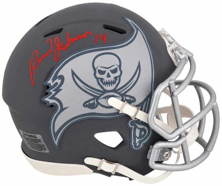 Brad Johnson Signed Buccaneers SLATE Riddell Speed Mini Helmet - (SCHWARTZ COA)