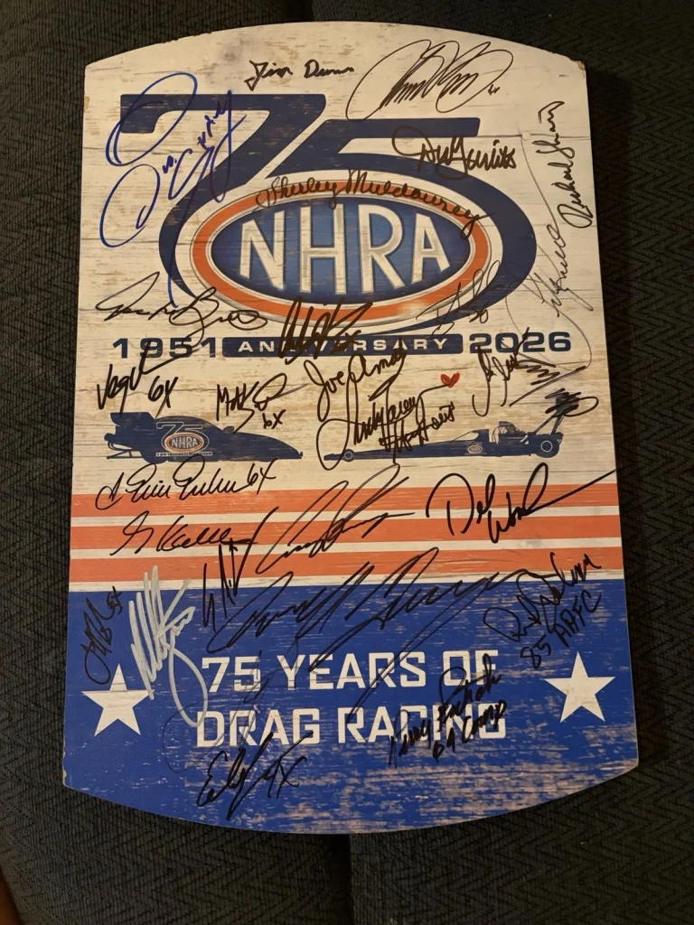 28 Nhra Legends Signed 75th Wood Sign Shirley Muldowney Don Prudhomme Garlits ++