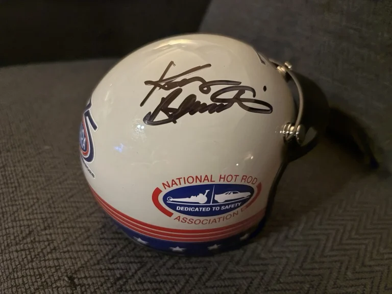 Kenny Bernstein Signed Mini Helmet 75th Anniversary Of NHRA 2026 Retro Open Face
