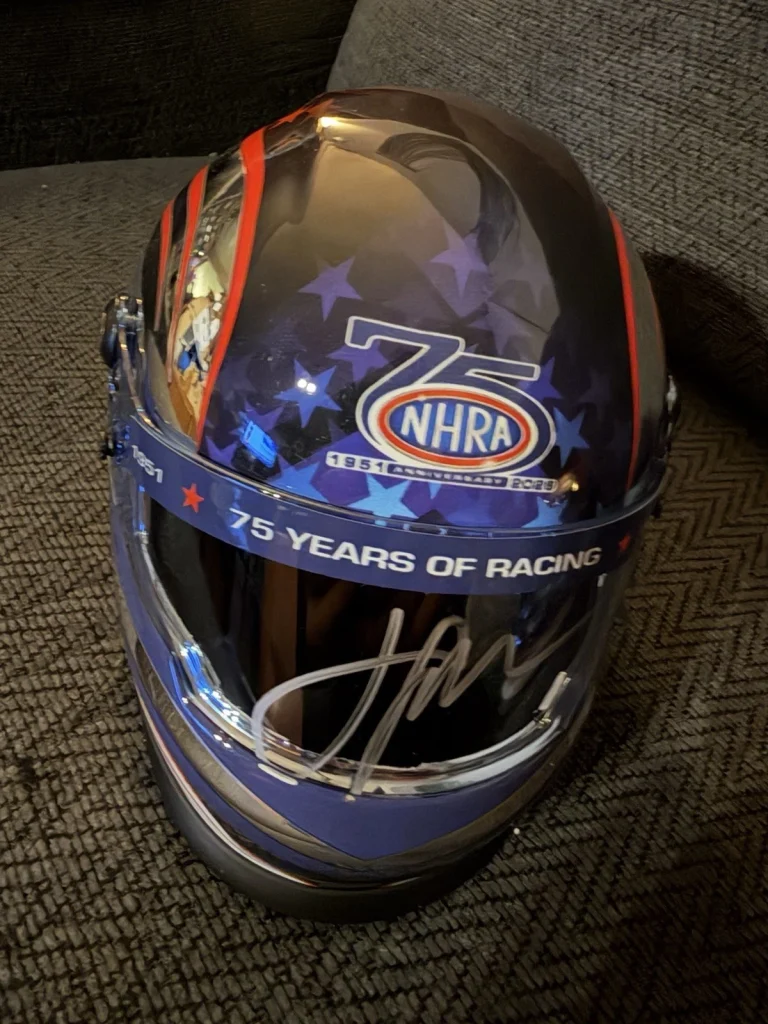 John Force Signed Mini Helmet 75th Anniversary Of NHRA 2026