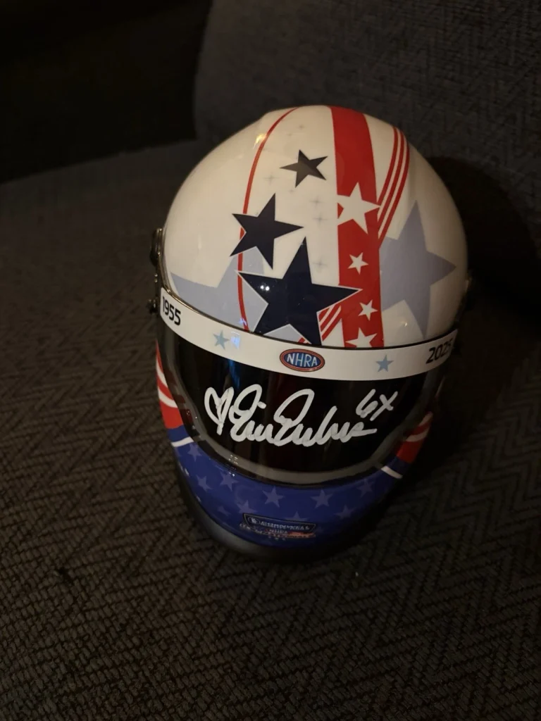Erica Enders Signed Mini Helmet 70th Anniversary US Nationals NHRA 2025 Winner