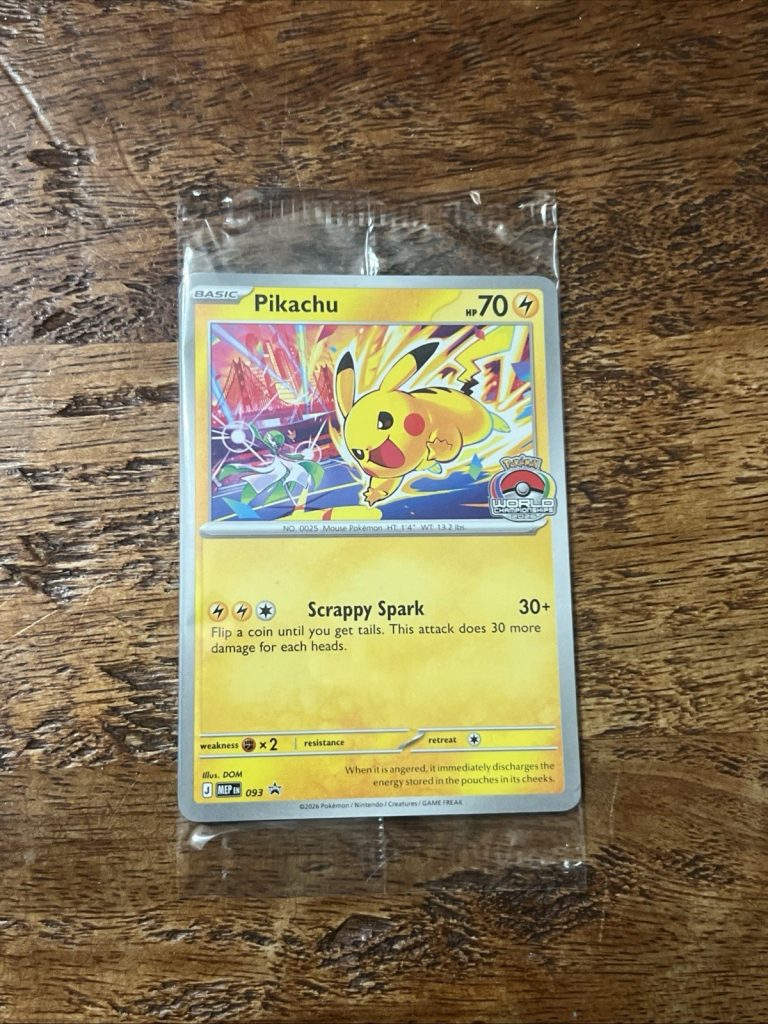 2026 Pokemon Pikachu 093 World Championship Black Star Promo Sealed