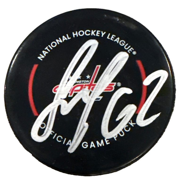 ILYA PROTAS signed (WASHINGTON CAPITALS) Official Game Hockey puck JSA CM05073