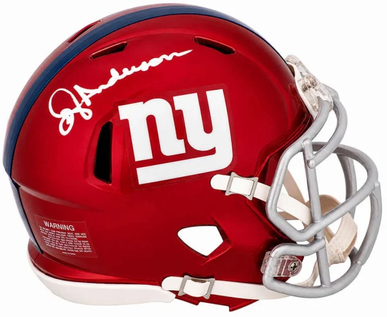 Ottis Anderson Signed Giants FLASH Riddell Mini Helmet - (In White) - (SS COA)
