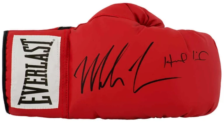 Evander Holyfield & Mike Tyson Signed Everlast Red Boxing Glove - Right (SS COA)