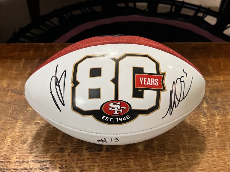 Mike Evans Deebo Samuel Signed 49ers 80th Anniversary Duke Football JSA Coa
