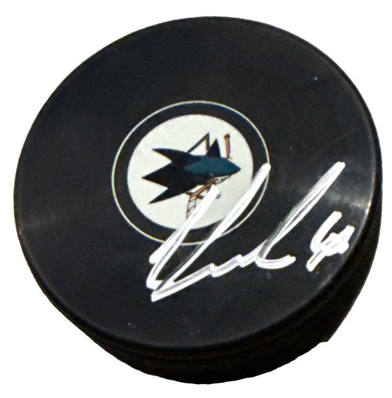 CAM LUND signed (SAN JOSE SHARKS) Souvenir Hockey puck JSA COA CM05129