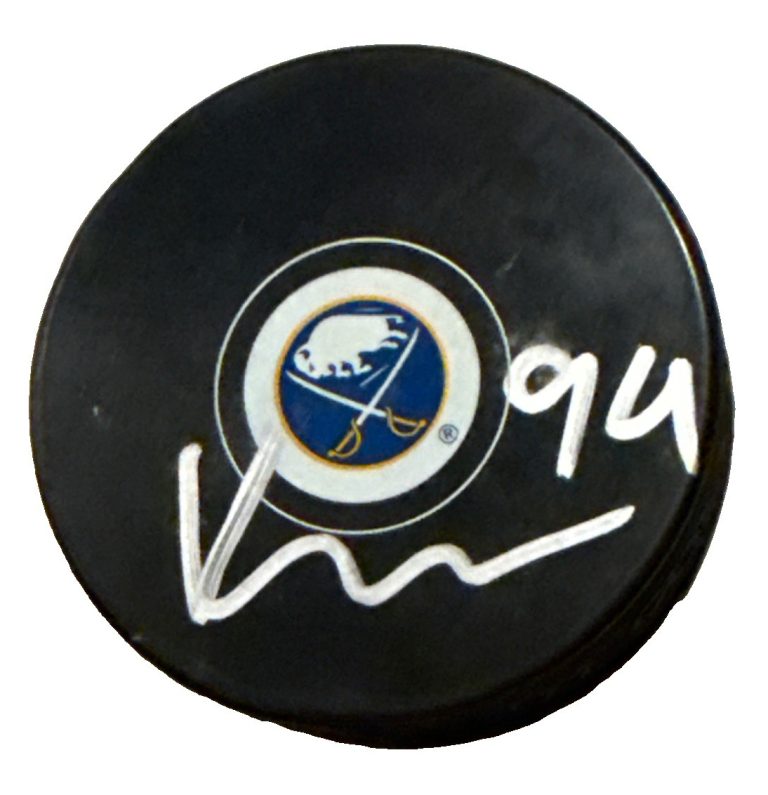 KONSTA HELENIUS signed (BUFFALO SABRES) Souvenir Hockey puck JSA COA CM05064