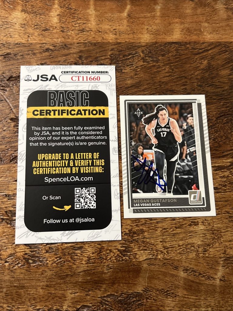 Megan Gustafson IP Signed Donruss Card JSA Coa Aces Autographed WNBA
