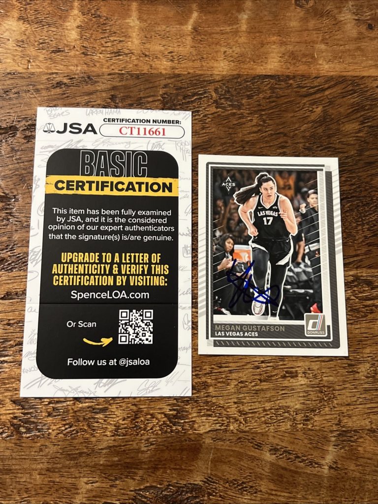 Megan Gustafson IP Signed Donruss Card JSA Coa Aces Autographed WNBA