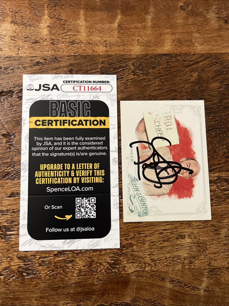 Paul Scheer IP Signed Allen & Ginter Card JSA Coa Autographed The League
