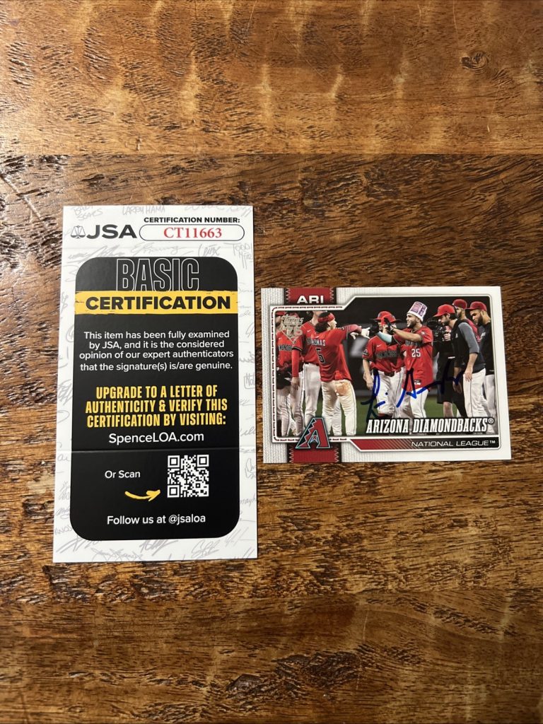 Luis Gonzalez IP Signed Topps Card JSA Coa Diamondbacks Autographed