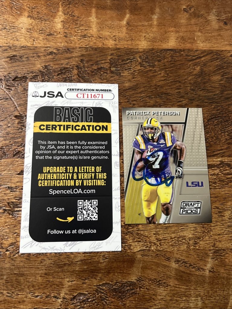 Patrick Peterson IP Signed Panini Prizm Card JSA Coa LSU Tigers Autographed
