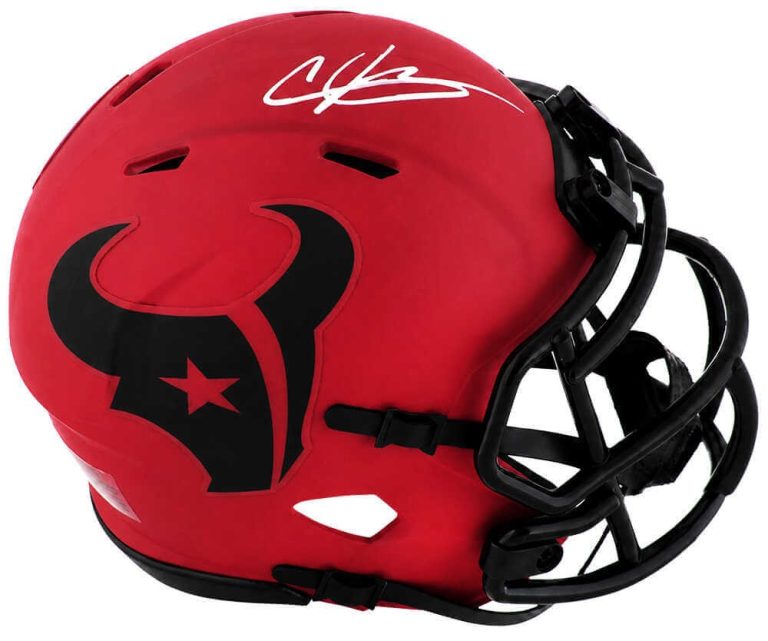 Andre Johnson Signed Texans RAVE Riddell Mini Helmet - In White - (SCHWARTZ COA)
