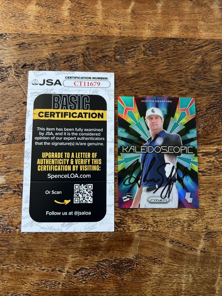 Hudson Swafford IP Signed Panini Prizm Card JSA Coa Autographed LIV Golf
