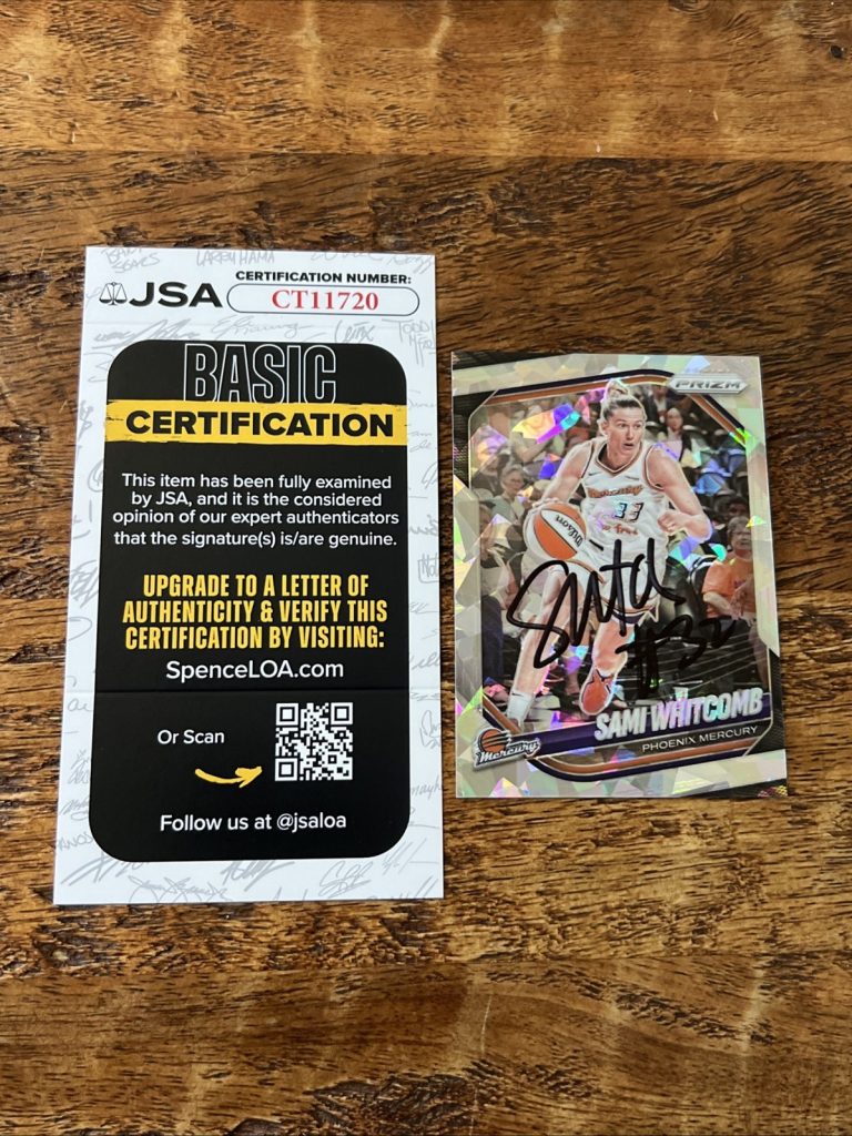 Sami Whitcomb IP Signed Prizm Card JSA Coa Mercury Autographed WNBA
