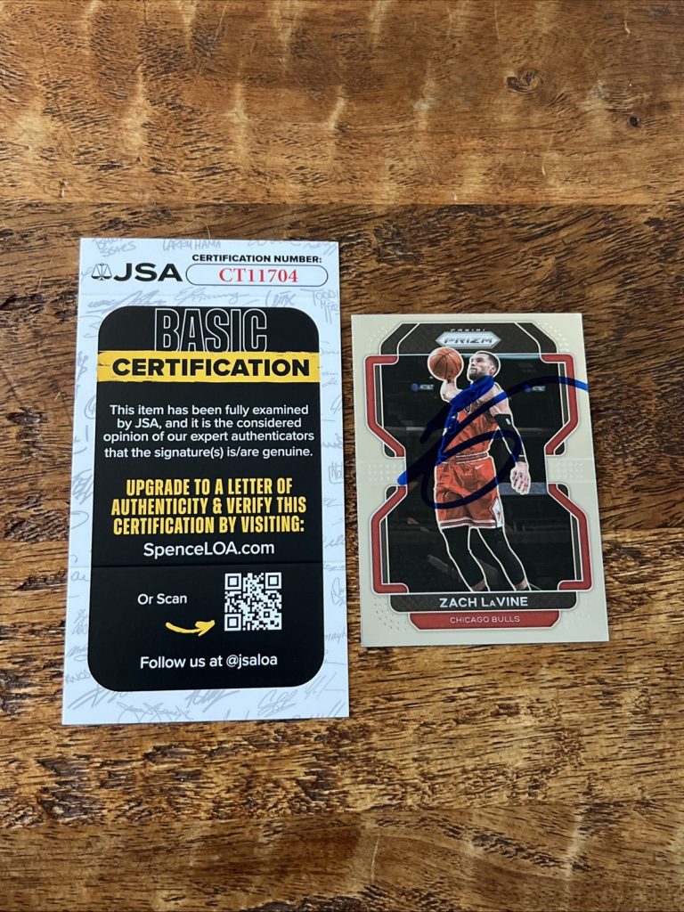 Zach Lavine IP Signed Prizm Card JSA Coa Bulls Autographed